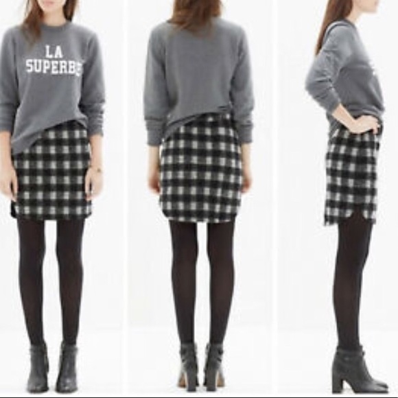 Madewell Dresses & Skirts - Madewell Buffalo plaid shirt tail skirt Sz 8